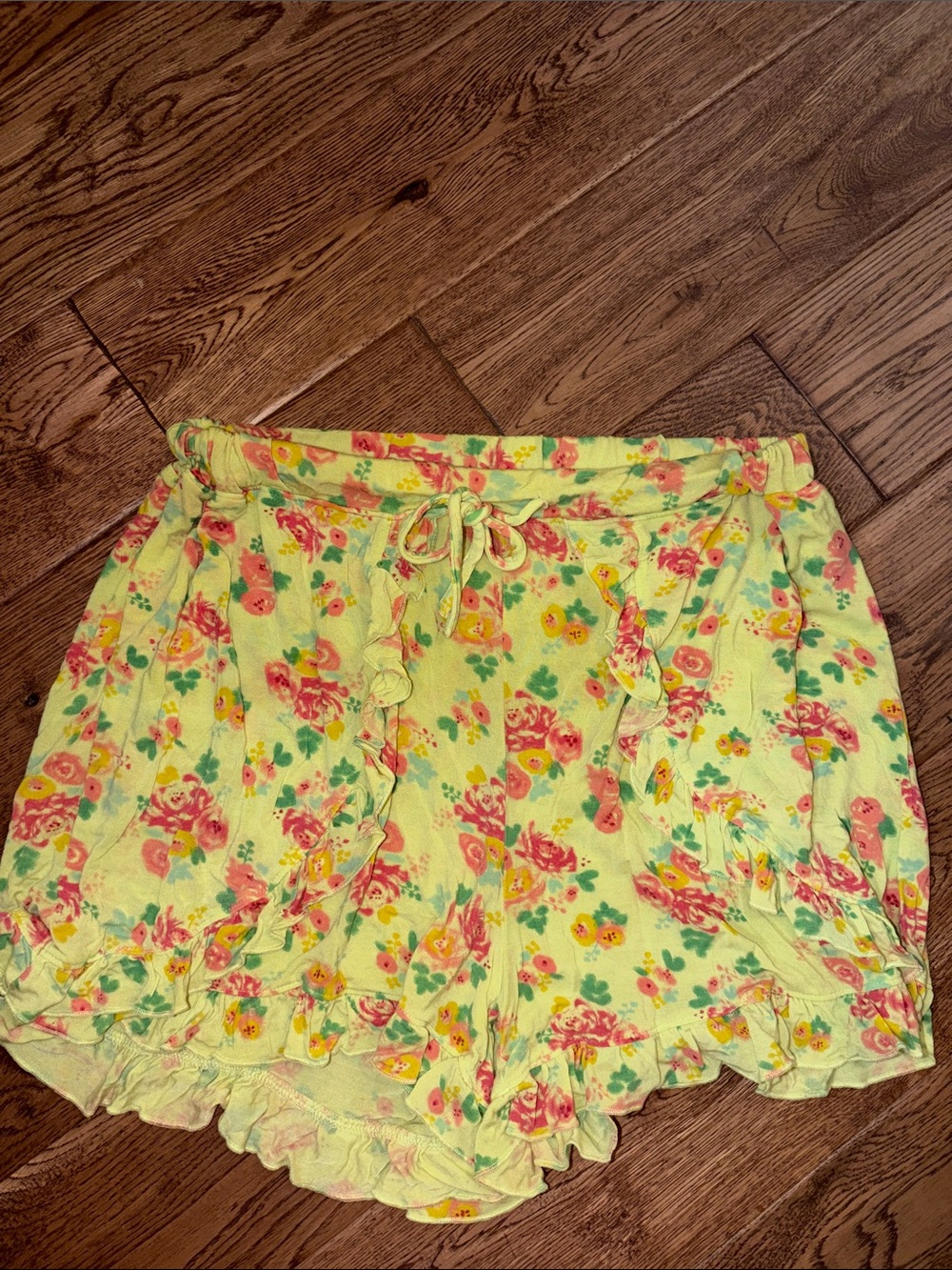 Matilda Jane Yellow Floral Ruffle Skort with Drawstring